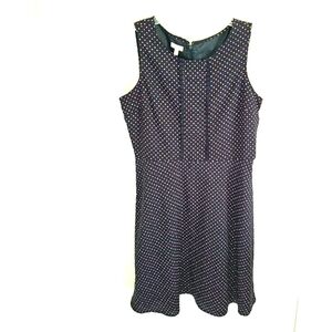 Talbots Navy And Red dot sleeveless dress